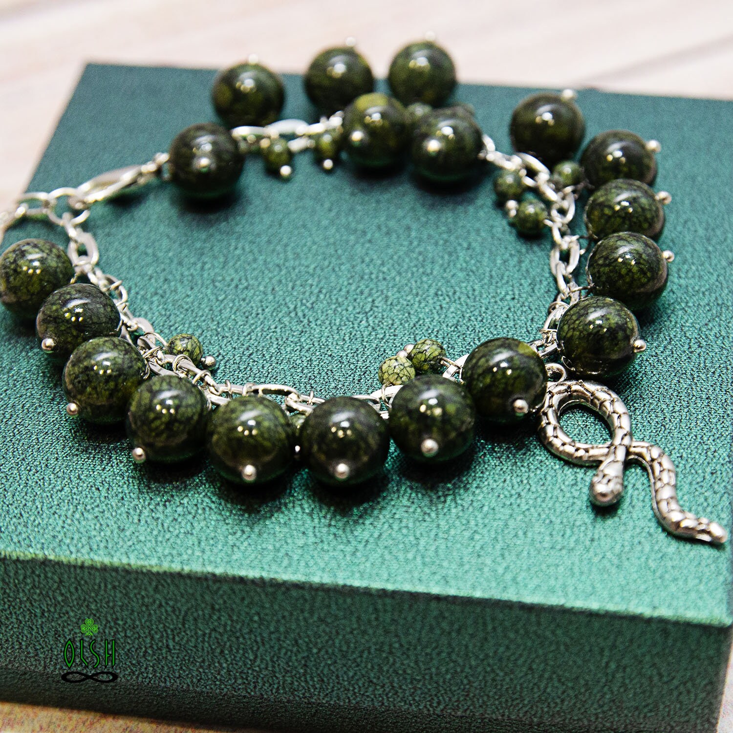Serpentine bracelet gemstone bracelet serpentine jewelry Etsy