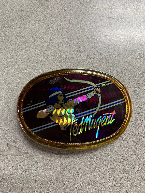 Vintage 1978 Rare Ted Nugent Metal Belt Buckle