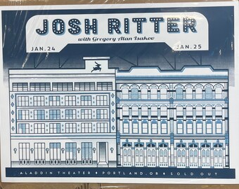 Original Josh Ritter with Gregory Alan Isakov Sold Out Show Promotional Poster