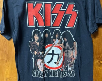 Vintage 1988 KISS Crazy Nights T shirt (Sz M)
