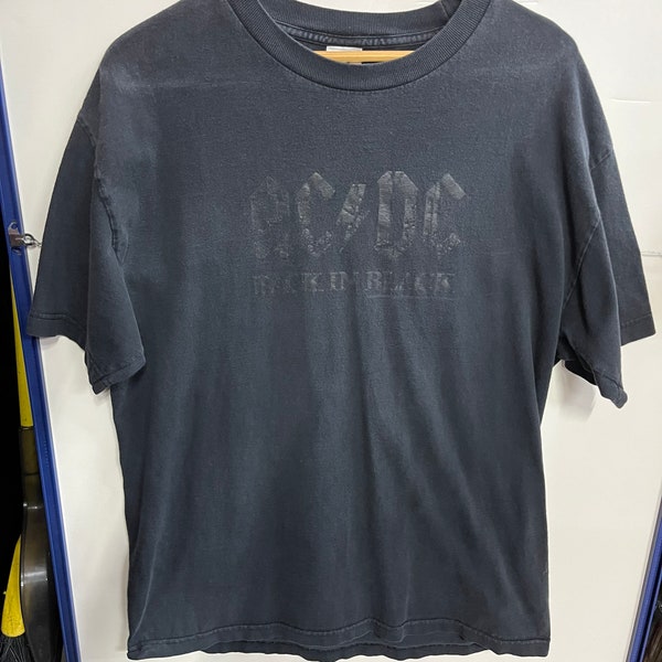 T-shirt grafica vintage originale AC/DC con retro in nero (L)