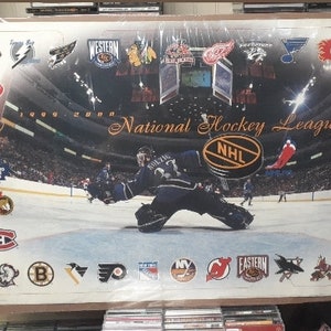 Vintage Retro Old School Hockey Poster by Ocean Front Art
