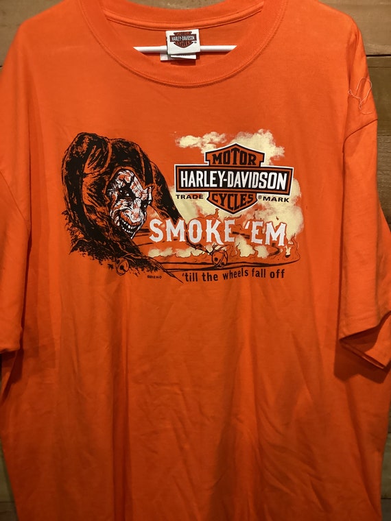 Harley Davidson “smoke em” orange short sleeve T-s