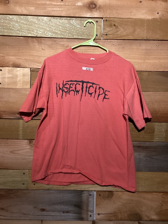 VINTAGE Insecticide rusty red-orange t-shirt (XL)