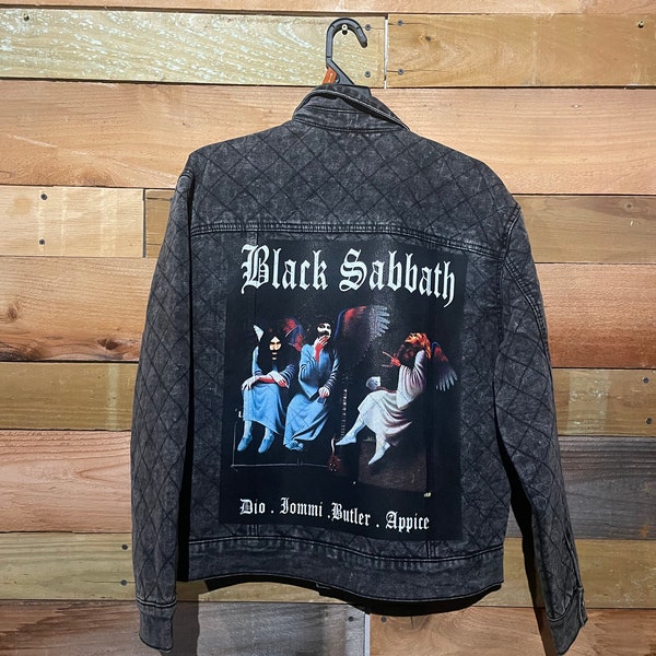 Veste en jean matelassée noire Black Sabbath (taille m)