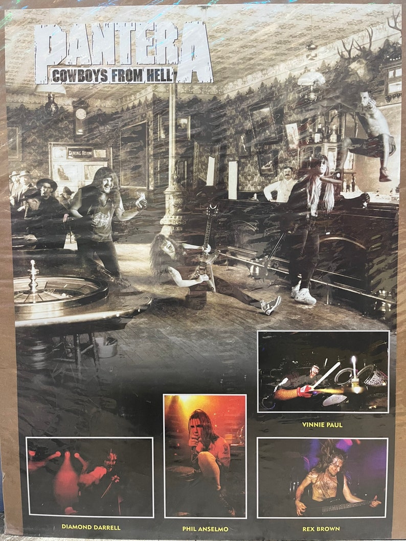 Vintage 1990 PANTERA Cowboys from Hell Poster image 1