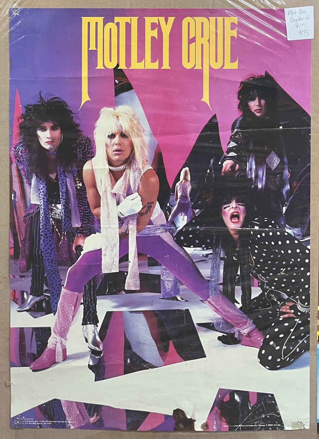 Original 1985 Vintage Mötley Crüe Theater of Pain Promo Poster Etsy