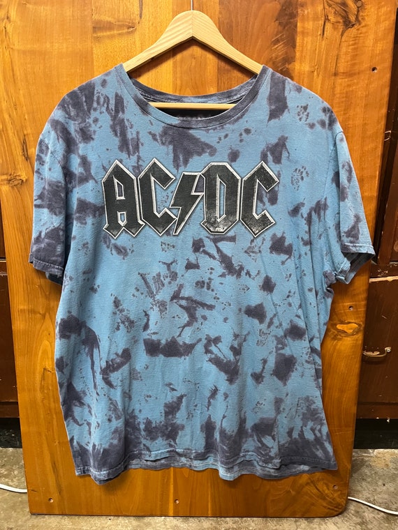 AC/DC Blue Tie Dye Graphic Tee (XL)