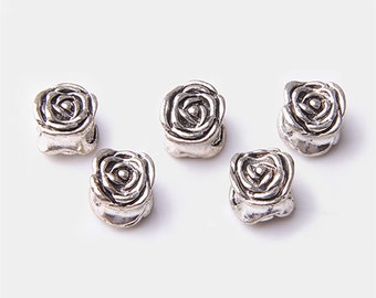 Antique Silver Plated Jewelry Making Charms Heart Round Connector Flower Rose Antique Silver Plated Jewelry Making Charms Heart Round Connector Flower Rose