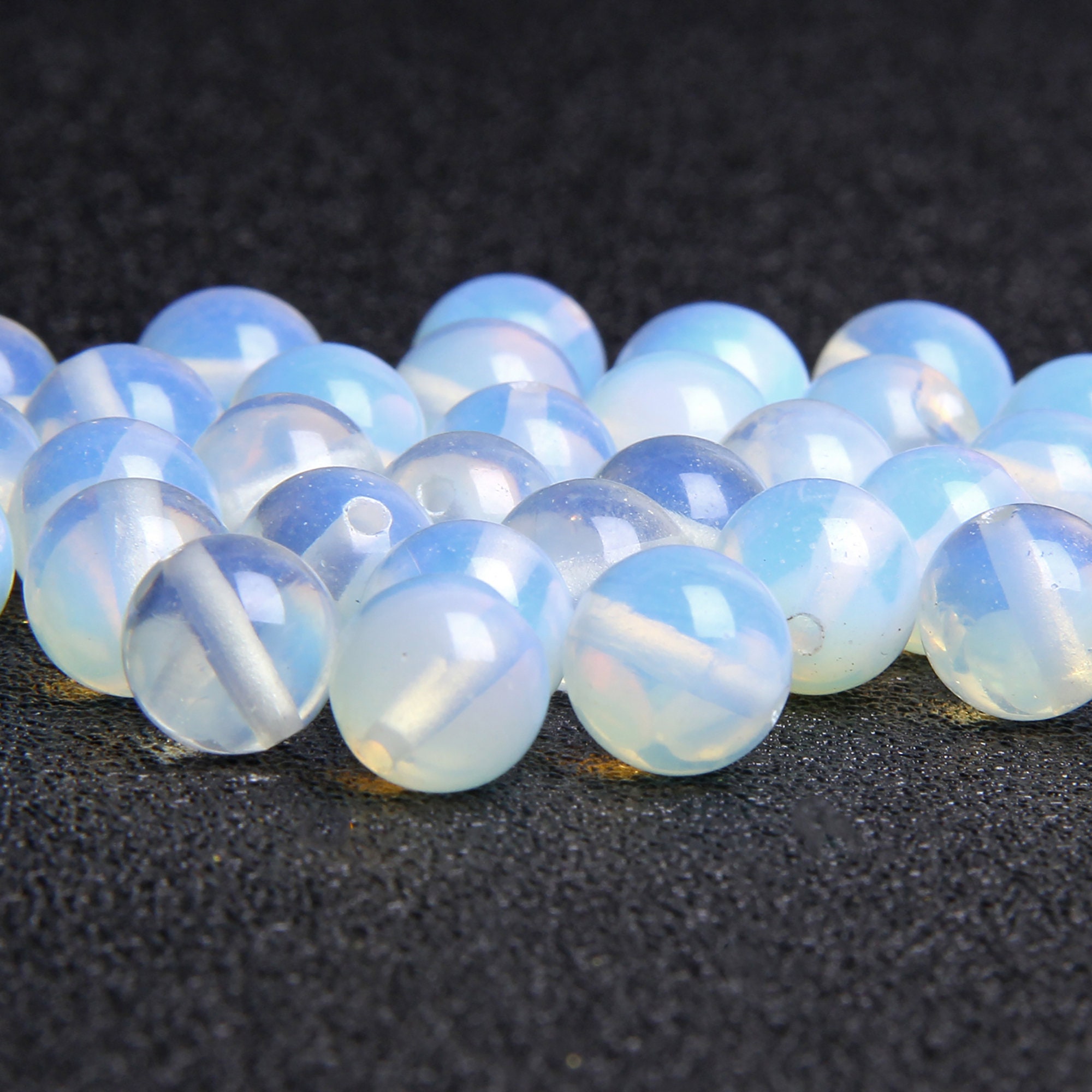 8mm Hole: 1mm 4mm 6mm Opalite Round Beads Strands
