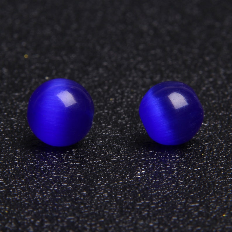 Dark Blue Cats Eye Beads 4/6/8/10/12mm Cat Eye Gemstone Loose Etsy