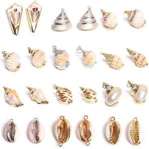 5/10/20pcs Natural Spiral Sea Shell Pendant White Shell Beads Pendant Turbo Seashell Charms Pendants for DIY Jewelry Making Beach Accessries