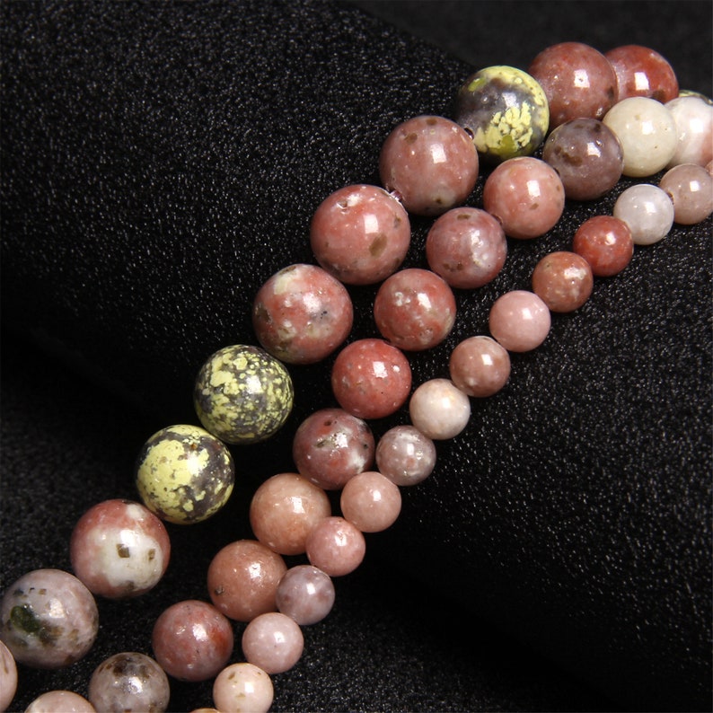 Genuine Natural Plum Blossom Jasper Loose Beads 4mm 6mm 8mm 10mm 12mm Gemstone Beads for DIY Jewelry Making Bracelet Necklace Wholesale