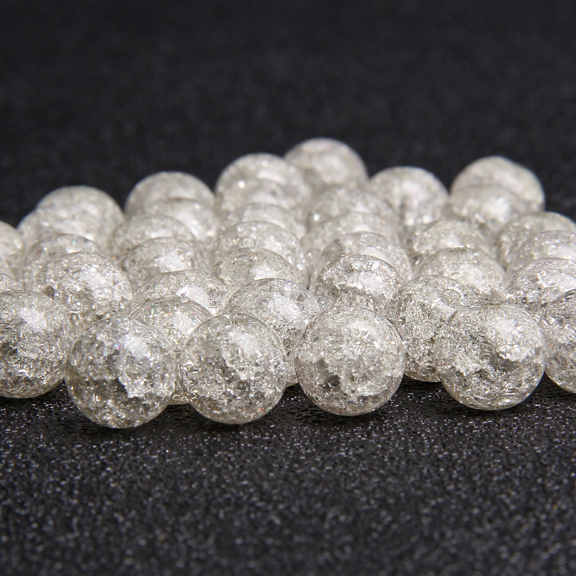 Grey Cracked Quartz Crystal Beads 6mm 8mm 10mm 12mm Round Etsy