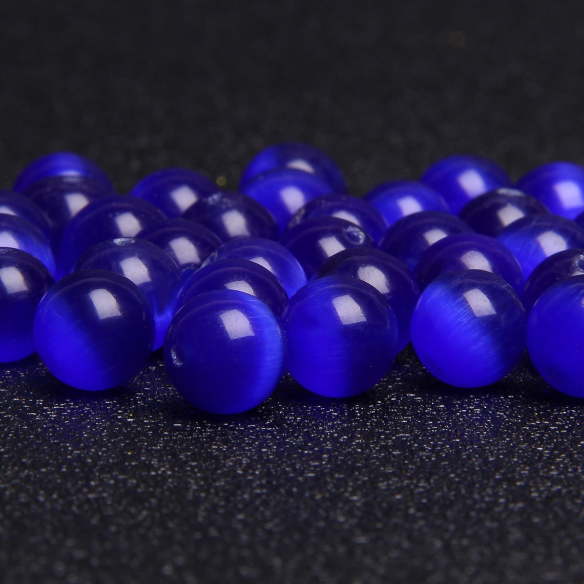 Dark Blue Cats Eye Beads 4/6/8/10/12mm Cat Eye Gemstone Loose Etsy