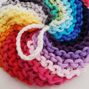 Tawashi rainbow 2 formats available dish sponge or shower flower knitted 100% cotton OEKO TEX certified zero waste image 5