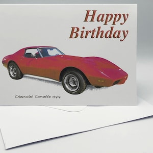 Corvette Corvette 1977 - 13 x 18 mm in Happy Birthday, Jubiläum, Happy Retirement oder schlichte Grußkarte mit Umschlag