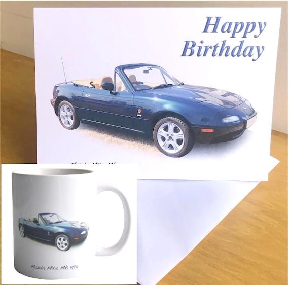 Mazda MX-5 Mk1 1996 - 5x7in Greeting Card With Envelope - Happy