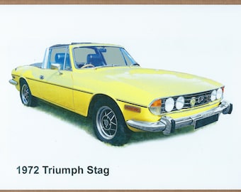 Triumph Stag 1972 - Aluminium Plaque - Two sizes A5 or 203 x 304mm - Great Pressie!!!!