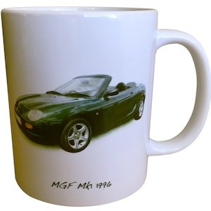 MGF Mk1 1996 - Tasse en céramique de 11 oz - Seule, paire ou lot de quatre - Cadeau idéal pour les amateurs de voitures de sport classiques