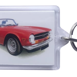 Triumph TR6 1973 - Keyring with 50 x 35mm Insert - Novelty Gift for the Car Enthusiast - Free Delivery UK Mainland