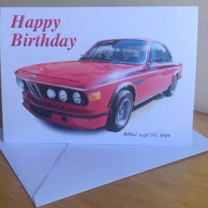 BMW 3.0CSL &#39;Batmobile&#39; Greeting Card: Car Enthusiast Gift