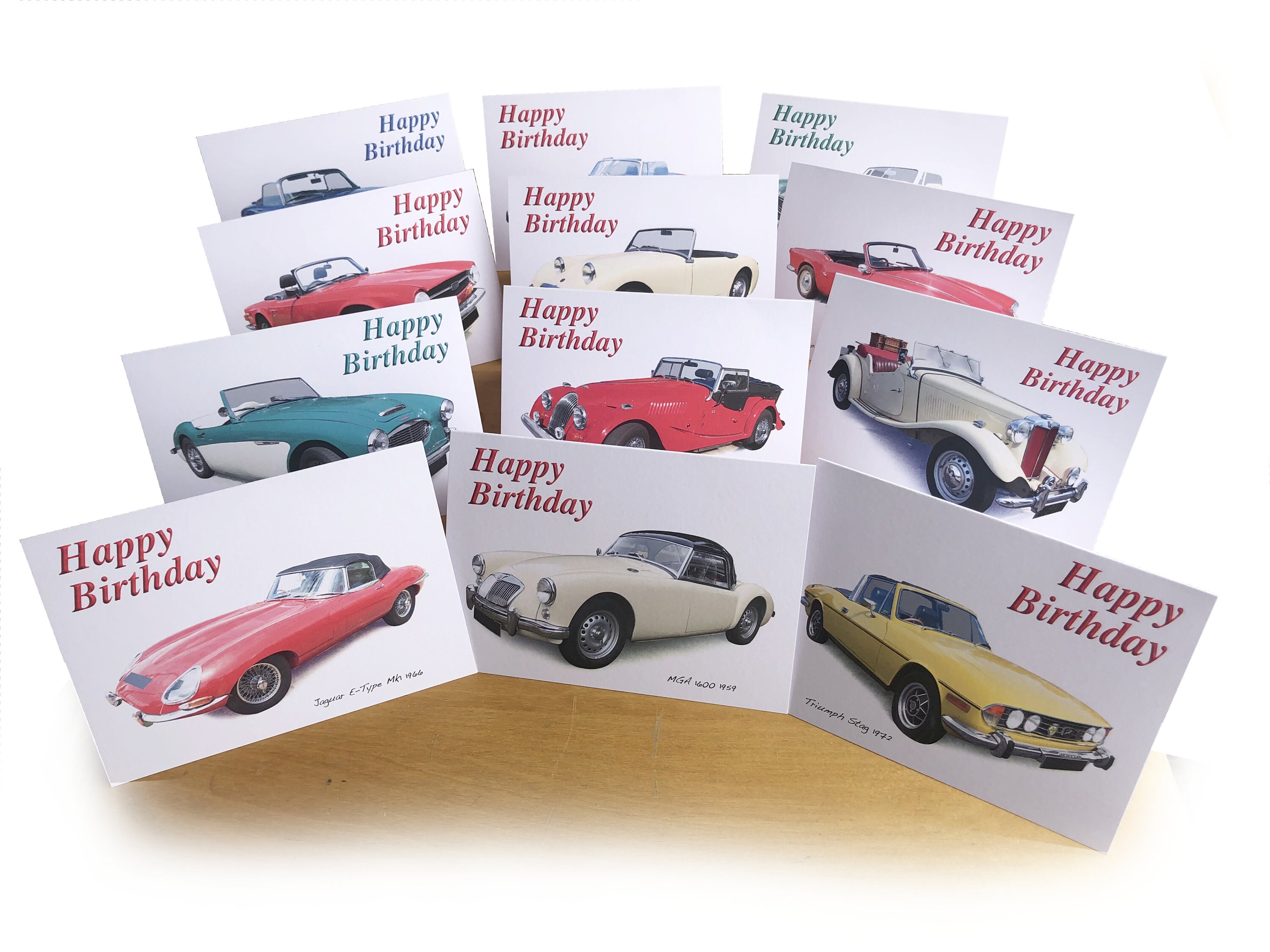 Jaguar XK120 1951 - 5 X 7in Happy Birthday, Happy