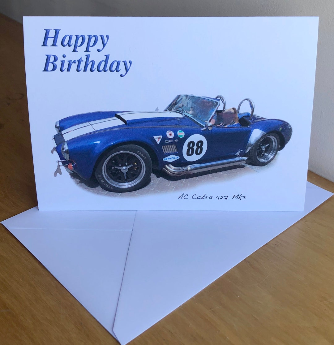 AC Cobra 427 Mk3 - 5 X 7in Happy Birthday, Anniversary, Retirement