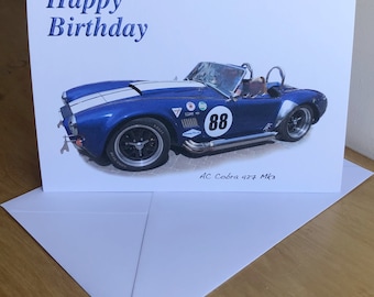 AC Cobra 427 Mk3 - 5 X 7in Happy Birthday, Anniversary, Retirement