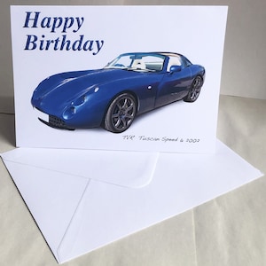 TVR Tuscan Speed 6 2002 - 5 x 7 cali Wszystkiego najlepszego z okazji urodzin, Wszystkiego najlepszego z okazji rocznicy, Wszystkiego najlepszego z okazji przejścia na emeryturę lub zwykła kartka z kopertą