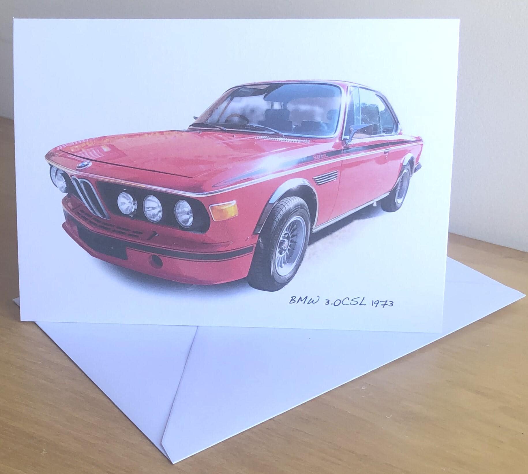 BMW 3.0CSL - 5x7in Greeting Card With Envelope - Birthday