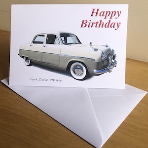 Ford Zodiac Mk1 1956 - 5 x 7 cali Wszystkiego najlepszego z okazji urodzin, rocznicy, przejścia na emeryturę lub zwykła kartka z kopertą