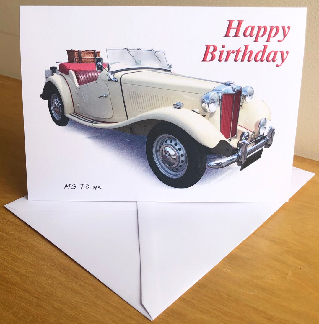 MG カード MG TD 1951 - 5x7in Greeting Card With Envelope - Happy Birthday