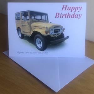 Toyota Land Cruiser SWB 1982 - 5 x 7 pollici Buon compleanno, felice anniversario, felice pensione o semplice biglietto di auguri con busta