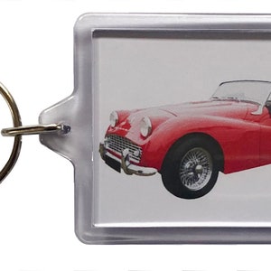 Triumph TR3 1958 - Keyring with 50 x 35mm Insert - Novelty Gift for the TR Enthusiast