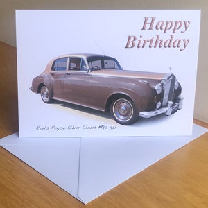 Rolls Royce Silver Cloud Mk2 1961 - 5 x 7 pollici Buon compleanno, felice anniversario, felice pensione o semplice biglietto di auguri con busta