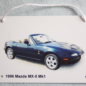 Mazda MX-5 Mk1 1996 - Aluminium Plaque - Two sizes A5 or 203 x 304mm - Ideal Present for the Car Enthusiast