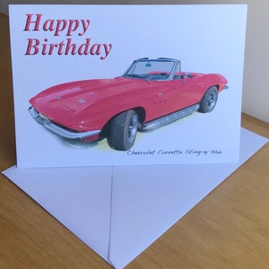Chevovette Corvette Stingray 1966 - 13 x 18 cm Grußkarte mit Umschlag