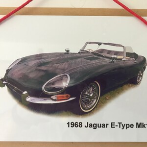 Jaguar E-Type Mk1 1968 - Metal Picture - Two sizes A5 or 203 x 304mm - Gift for a British Sports Car enthusiast