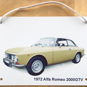 Alfa Romeo 2000GTV 1972 - Metal Picture (Two sizes A5 or 203x304mm) - Ideal Gift for Italian Sports Car Enthusiast