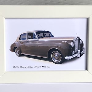 Rolls Royce Silver Cloud Mk2 1961 - Photograph (4 x 6in) in a Black or White coloured frame - Gift for the British Luxury Car Enthusiast