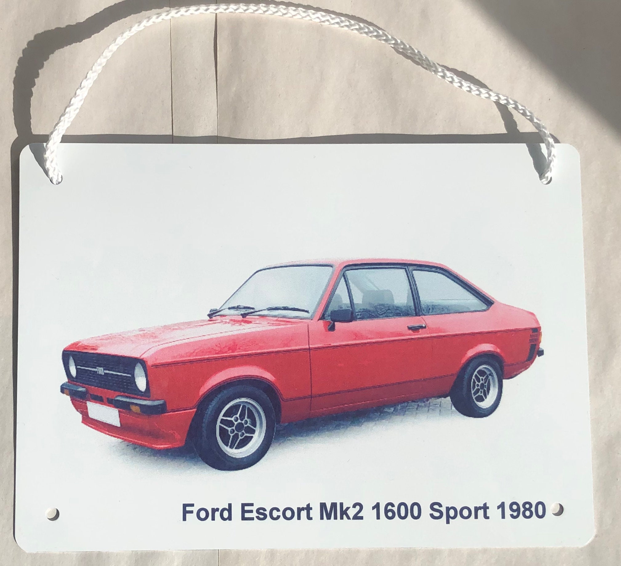 Ford Escort Mk2 1600 Sport 1980 - Metal Picture - Two sizes A5 or 203 x 304mm - Ideal Present for the Ford Enthusiast