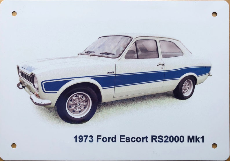 Ford Escort RS2000 Mk1 1973 Aluminium Plaque Two sizes A5 or 203 x 304mm Ideal Present for the Ford Enthusiast image 2