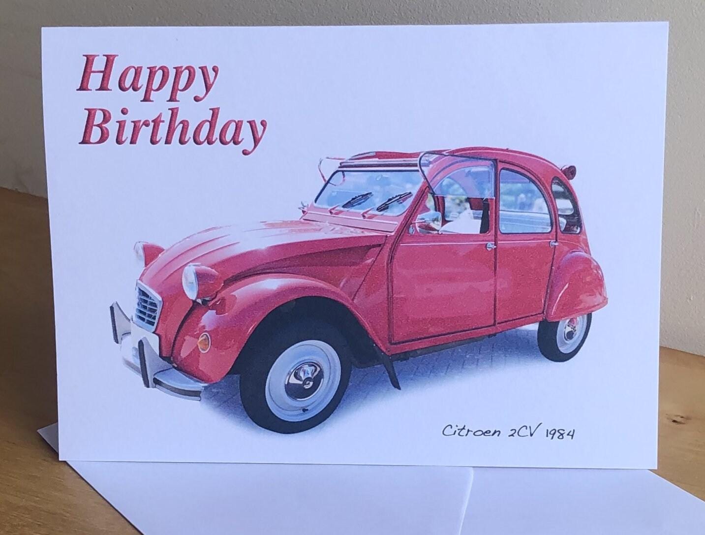 Citroen 2CV 1984 - 5x7in Greeting Card With Envelope - Happy