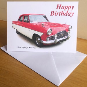Ford Zephyr Mk2 1961 - 5 x 7 pollici Buon compleanno, Buon anniversario, Buon pensionamento o biglietto d'auguri semplice con busta