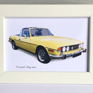 Triumph Stag 1972 - Photograph (4 x 6in) in either a Black or White coloured frame - The Perfect Gift for the British Car Enthusiast