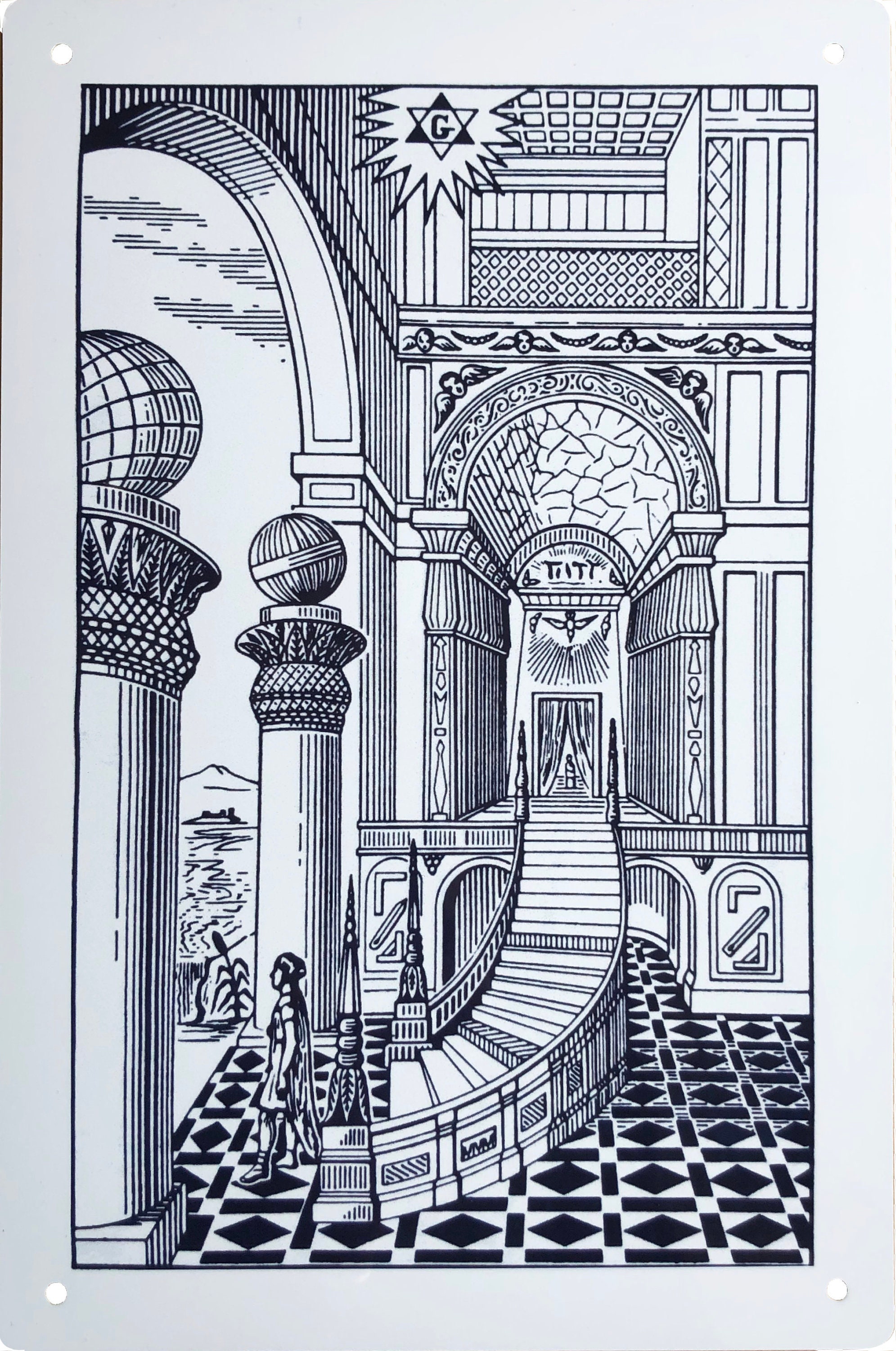 Masonic Tracing Board, Second Degree and Third Degree