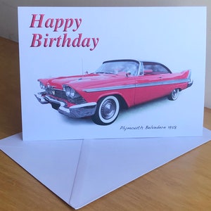 Plymouth Belvedere 1958 - 13 x 18 cm Grußkarte mit Umschlag