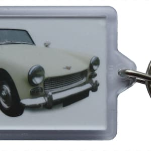Austin Healey Sprite Mk2 1963 - Keyring with 50 x 35mm Insert - Novelty Gift for the Car Enthusiast - Free Delivery UK Mainland