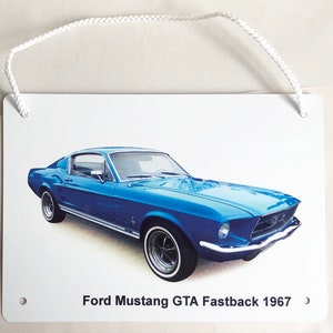 Ford Mustang GTA Fastback 1967 - Aluminiumplakett (A5 eller 203 x 304 mm) - Present till Ford-entusiast